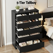 Artiss 6 Chest of Drawers Tallboy PEPE Black FUR-S-CDR-01-BK-AB