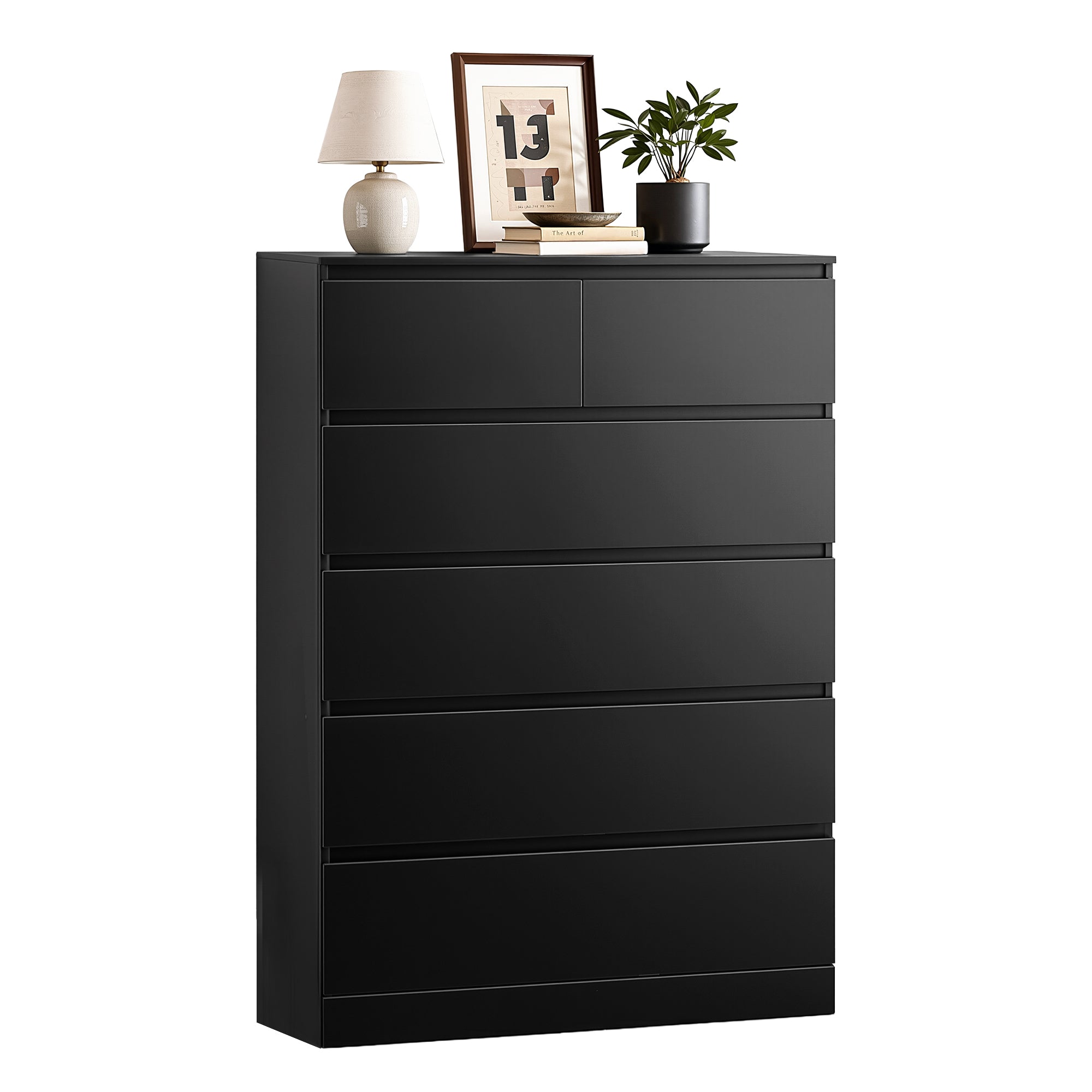 Artiss 6 Chest of Drawers Tallboy PEPE Black FUR-S-CDR-01-BK-AB