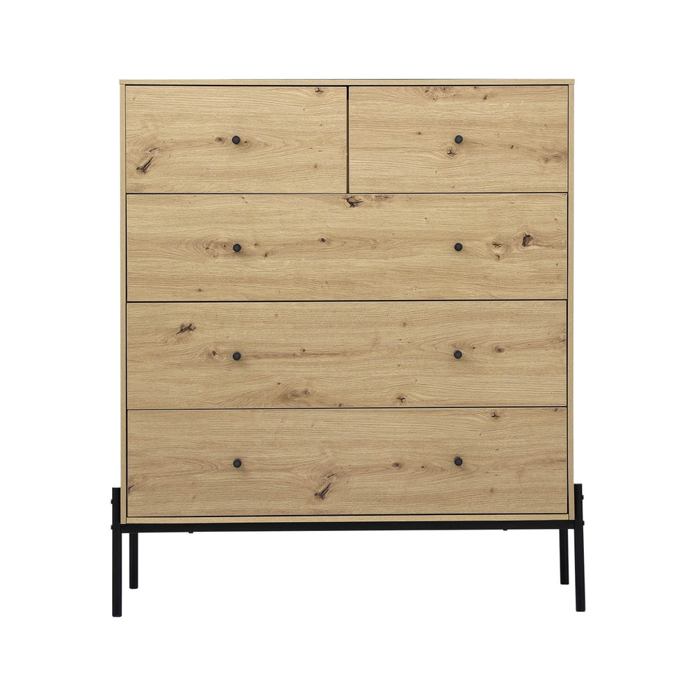 Artiss 5 Chest of Drawers - ARNO Pine FUR-S-CDR-03-WD-AB