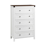 Artiss 5 Chest of Drawers Storage Tallboy White & Walnut FUR-S-CDR-5D-WH-AB