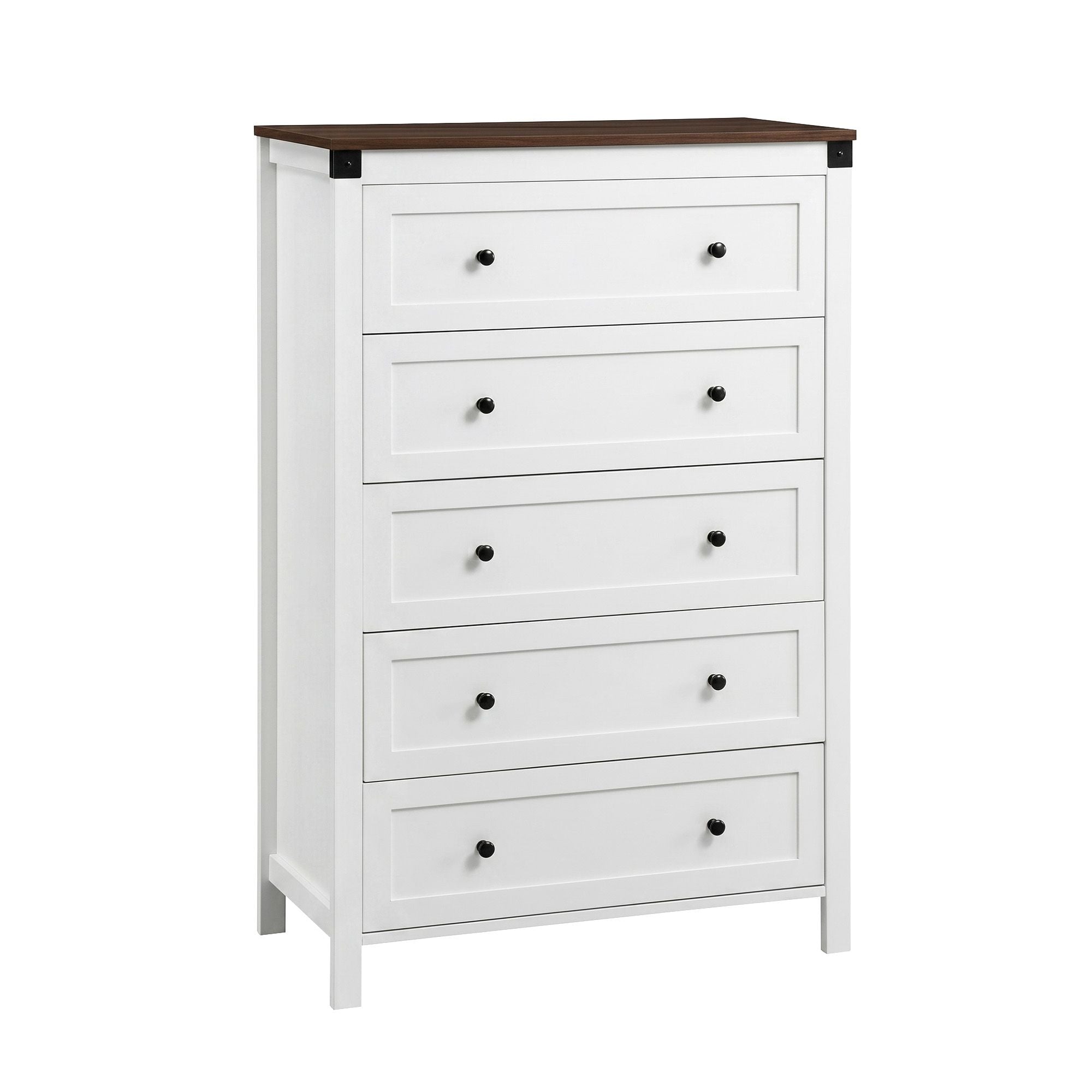 Artiss 5 Chest of Drawers Storage Tallboy White & Walnut FUR-S-CDR-5D-WH-AB