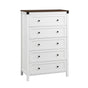 Artiss 5 Chest of Drawers Storage Tallboy White & Walnut FUR-S-CDR-5D-WH-AB
