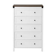 Artiss 5 Chest of Drawers Storage Tallboy White & Walnut FUR-S-CDR-5D-WH-AB