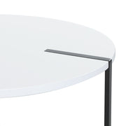 Artiss Coffee Table Side Table Round White Cedric FUR-S-COF04-WHWD