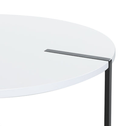 Artiss Coffee Table Side Table Round White Cedric FUR-S-COF04-WHWD