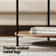 Artiss Coffee Table Side Table Round White Cedric FUR-S-COF04-WHWD