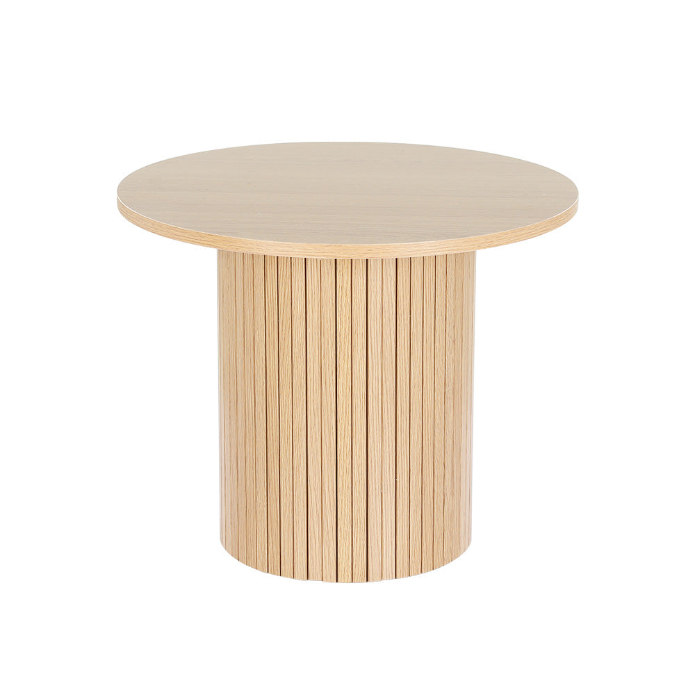 Artiss Coffee Table Round Fluted Base PIIA FUR-S-COF06-WD