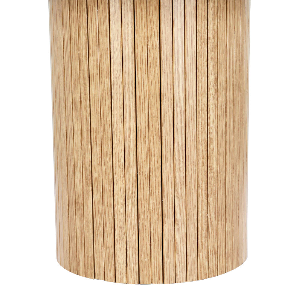 Artiss Coffee Table Round Fluted Base PIIA FUR-S-COF06-WD