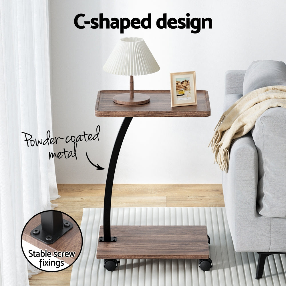 Artiss Coffee Table C Shaped FUR-S-COF07-WAL
