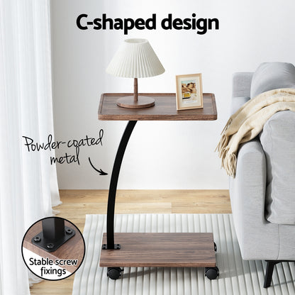 Artiss Coffee Table C Shaped FUR-S-COF07-WAL