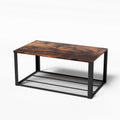 Artiss Coffee Table 2-Tier Rustic Brown 104CM FUR-S-COF11-WAL