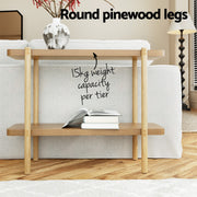 Artiss Console Table 92CM 2-tier Pine Sera FUR-S-CST-01-WD