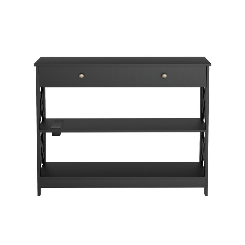 Artiss Console Table 3-tier USB Outlets FUR-S-CST-02-BK