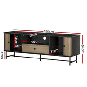 Artiss Entertainment Unit TV Cabinet 150CM Black Boris FUR-S-CT03-TV150-BKWD-AB