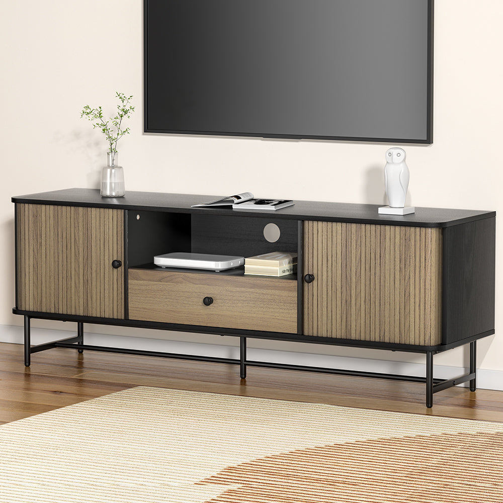 Artiss Entertainment Unit TV Cabinet 150CM Black Boris FUR-S-CT03-TV150-BKWD-AB