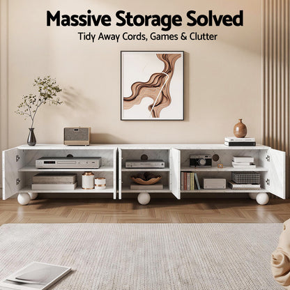 Artiss TV Unit Entertainment Unit Storage Cabinet 200cm White FUR-S-CT08-TV200-WH-ABC