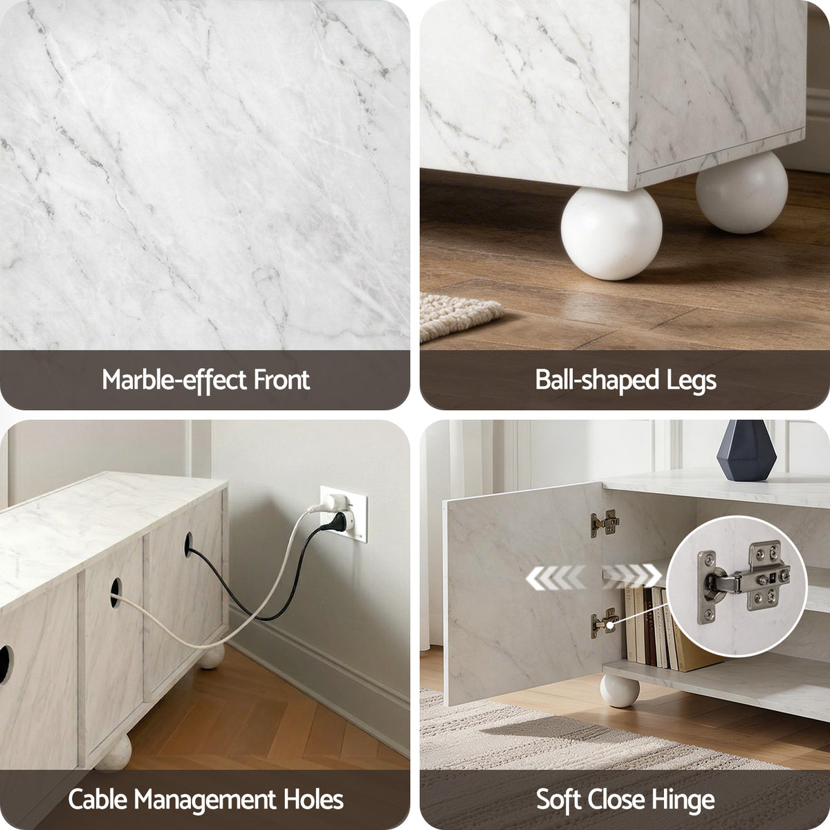 Artiss TV Unit Entertainment Unit Storage Cabinet 200cm White FUR-S-CT08-TV200-WH-ABC