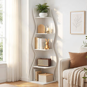 Artiss 5-Tier Bookshelf Corner Shelf S-shaped Storage Rack White FUR-S-DS-5T-WH