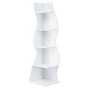 Artiss 5-Tier Bookshelf Corner Shelf S-shaped Storage Rack White FUR-S-DS-5T-WH