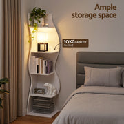 Artiss 5-Tier Bookshelf Corner Shelf S-shaped Storage Rack White FUR-S-DS-5T-WH