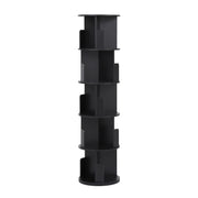 Artiss 5 Tiers Bookshelf Swivel Bookcase Display Shelves Stand Round Black FUR-S-DS-5TR-BK