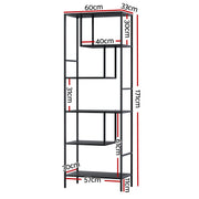 Artiss Bookshelf 5 Tiers RHYS Black FUR-S-DSHELF-01-BK