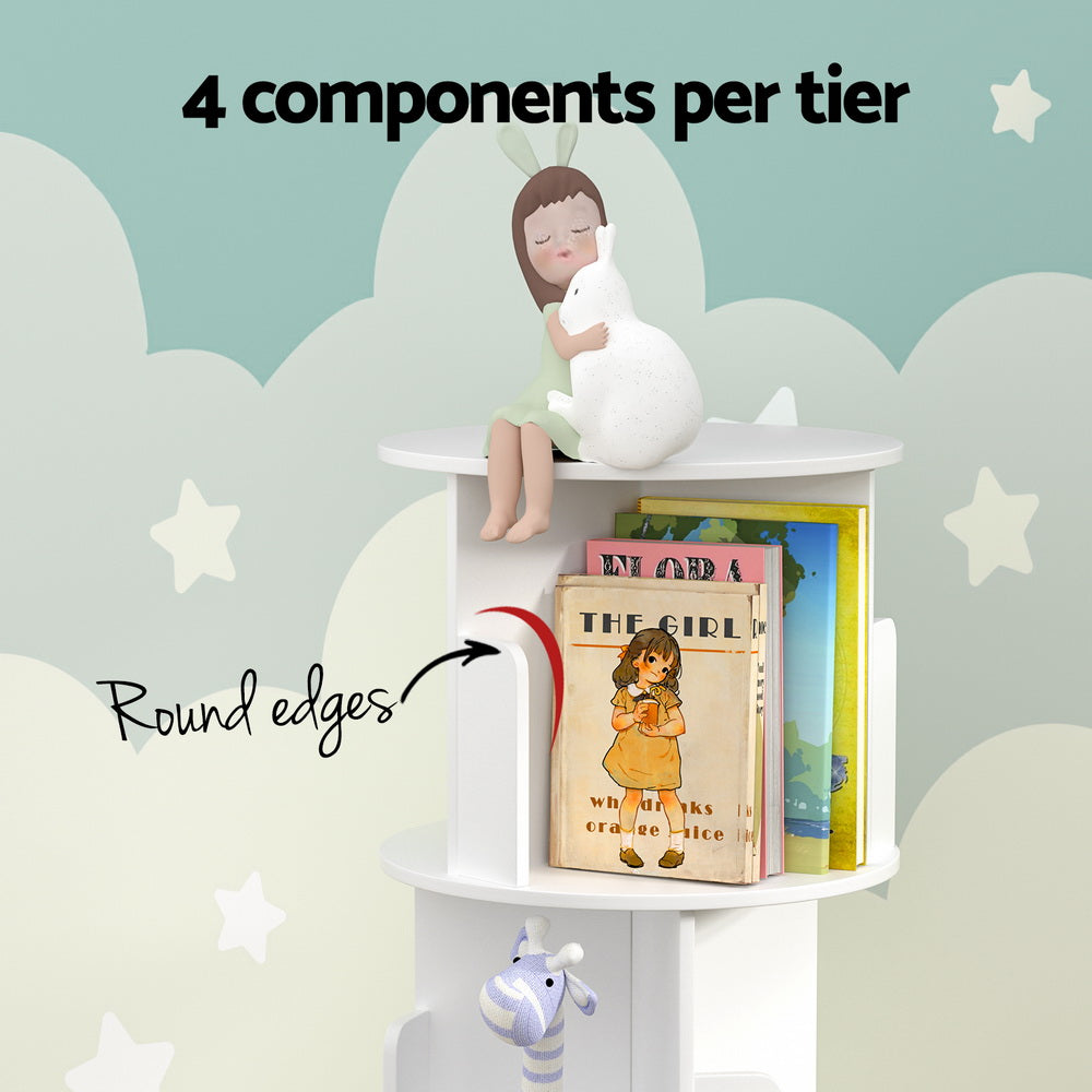 Artiss Bookshelf 4 Tiers EDIE White FUR-S-DSHELF-02-WH