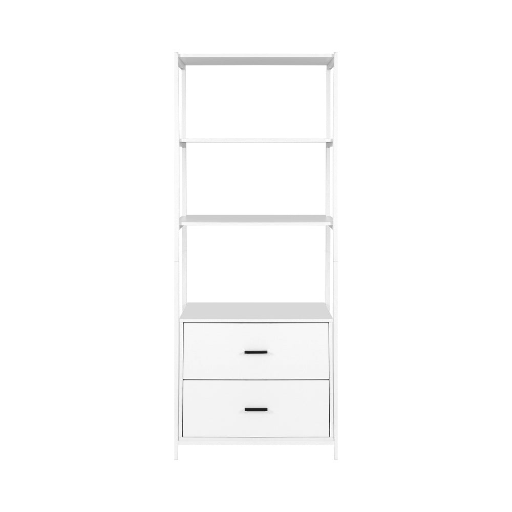 Artiss Bookshelf Display Shelf 2 Drawers 152CM White FUR-S-DSHELF-03-WH