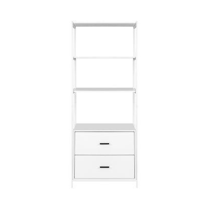 Artiss Bookshelf Display Shelf 2 Drawers 152CM White FUR-S-DSHELF-03-WH