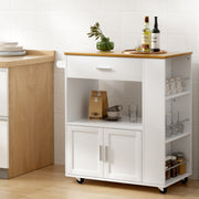 Artiss Kitchen Island Trolley Rolling Serving Cart FUR-S-KI-01-WH-AB