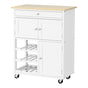 Artiss Kitchen Island Trolley Rolling Serving Cart Storage Cart Drawer Cupboard FUR-S-KI-67-WH