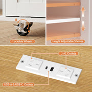 Artiss Kitchen Island Trolley Rolling Serving Cart Storage Drawer Cabinet 150cm White