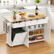Artiss Kitchen Island Trolley Rolling Serving Cart Storage Drawer Cabinet 150cm White