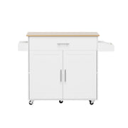 Artiss Kitchen Island Trolley Rolling Serving Cart Storage Drawer Cabinet 90cm White