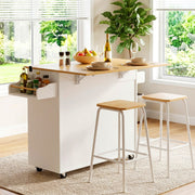 Artiss Kitchen Island Trolley Rolling Serving Cart Storage Drawer Cabinet 90cm White