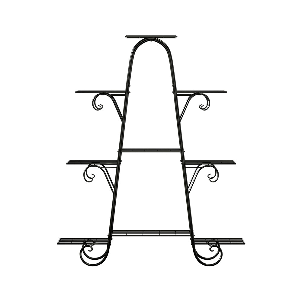 Artiss Plant Stand 9 Tier Metal Flower Pot Shelf Black FUR-S-PSTD-9T-MTL-BK