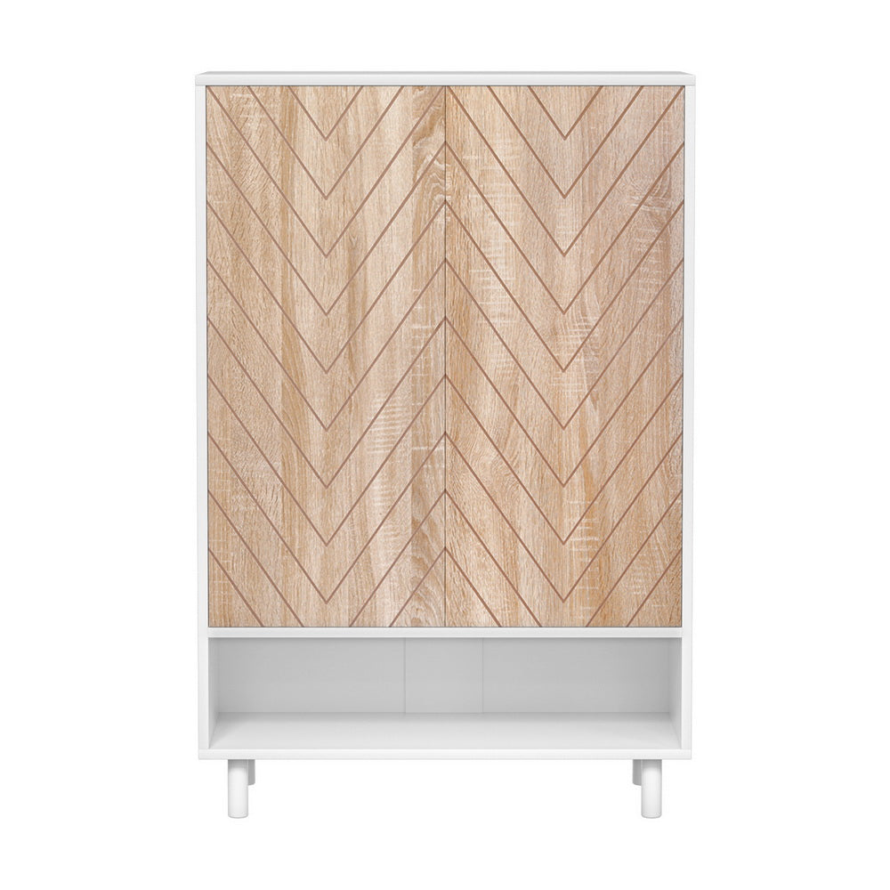 Artiss Shoe Rack Cabinet 24 Pairs 6-tier White FUR-S-SHOE-01-WHWD-AB