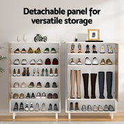 Artiss Shoe Rack Cabinet 24 Pairs 6-tier White FUR-S-SHOE-01-WHWD-AB