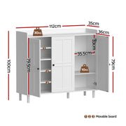Artiss Shoe Rack Cabinet Storage Cupboard Adjustable Shelf White FUR-S-SHOE-112-WH-AB