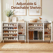 Artiss Shoe Rack Cabinet Storage Cupboard Adjustable Shelf White FUR-S-SHOE-112-WH-AB