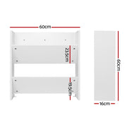 Artiss Shoe Rack 2-tier 12 Pairs Wall Mounted x2 - White FUR-S-SHOE-2T-FL01-WHX2