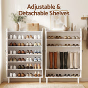 Artiss Shoe Rack Cabinet Storage Cupboard 3 Adjustable Shelves White FUR-S-SHOE-75-WH-AB