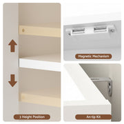 Artiss Shoe Rack Cabinet Storage Cupboard 3 Adjustable Shelves White FUR-S-SHOE-75-WH-AB