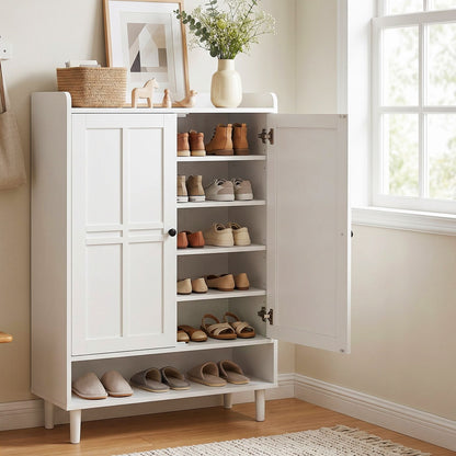 Artiss Shoe Rack Cabinet Storage Cupboard 3 Adjustable Shelves White FUR-S-SHOE-75-WH-AB