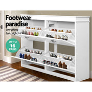 Artiss Shoe Cabinet Bench Set Flip Drawer Hallway Living Room White FUR-S-SHOE-BEN-WH