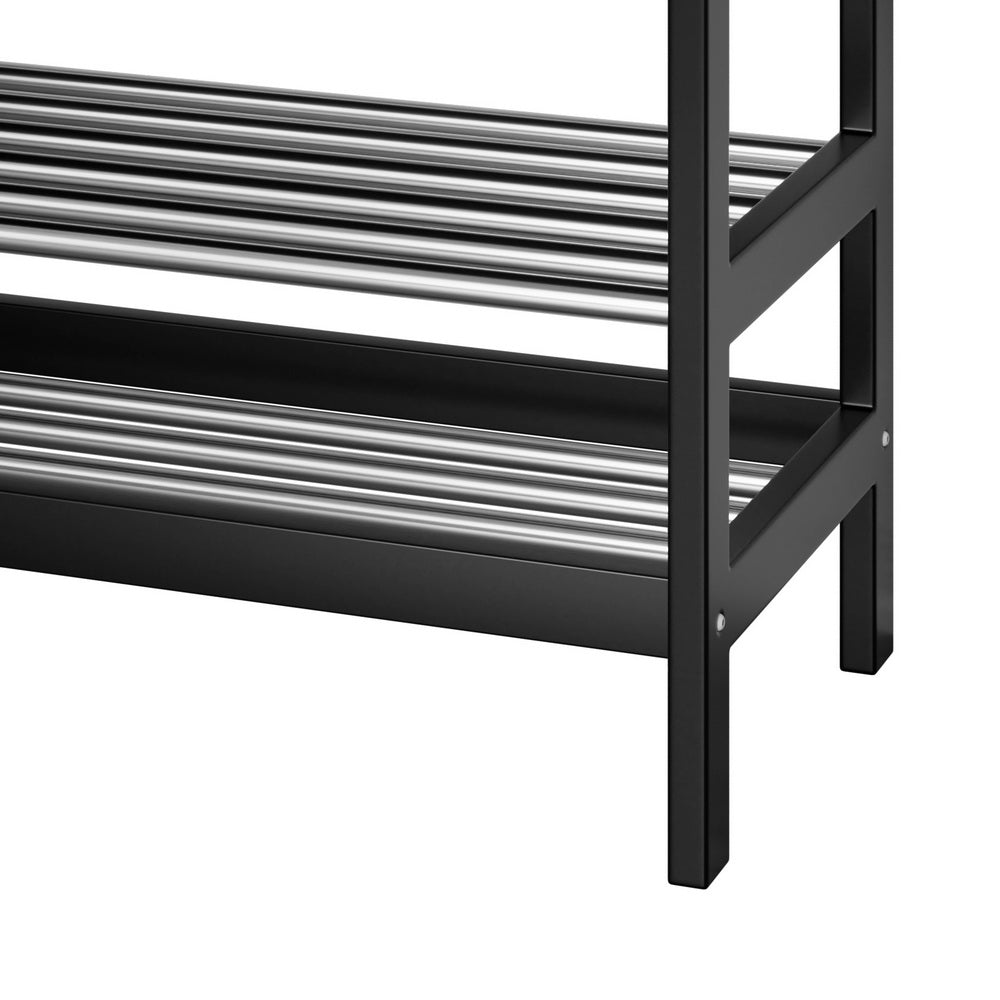 Artiss Shoe Rack Cabinet Bamboo Bench 10 Paris Black FUR-S-SHOE-BEN03-BK