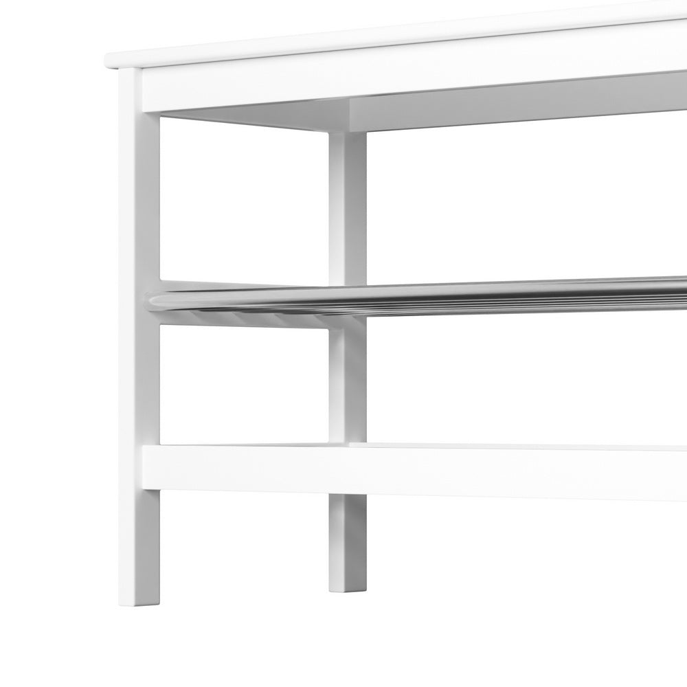 Artiss Shoe Rack Cabinet Bamboo Bench 10 Paris White FUR-S-SHOE-BEN03-WH