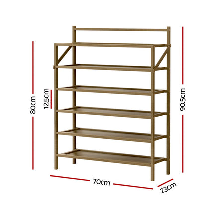 Artiss Shoe Rack 6-tier 18 Pairs Foldable FUR-S-SHOE-FOLD01-NT