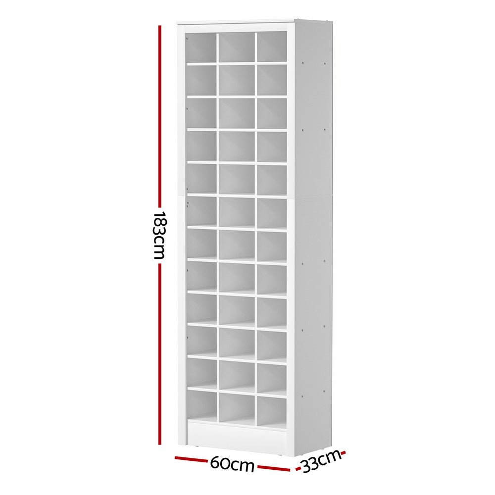 Artiss Shoe Rack 12-tier 36 Pairs Storage White FUR-S-SHOE-TALL01-WH-AB