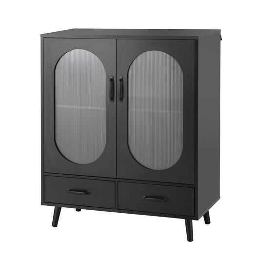 Artiss Buffet Sideboard Double Doors - Black FUR-S-SID-01-BK-AB